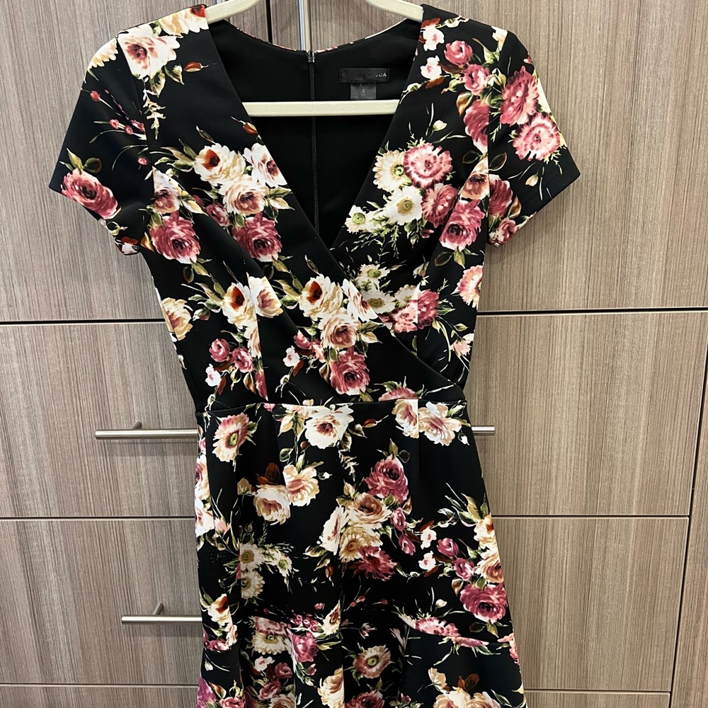 Floral Black Dress
